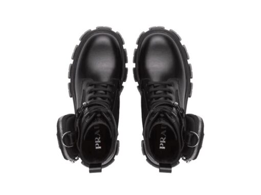 Prada brushed Rois Leather and Nylon Monolith Boots Black - Image 2