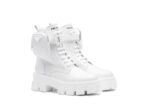 Prada brushed Rois Leather and Nylon Monolith Boots White - Image 3