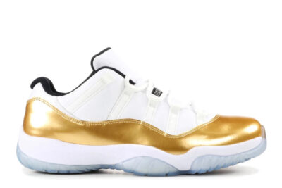 NIKE AIR JORDAN 11 LOW WHITE AND GOLD