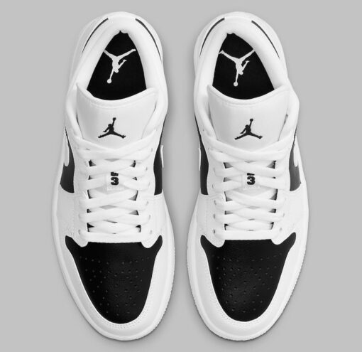 NIKE AIR JORDAN 1 LOW WHITE BLACK - Image 2