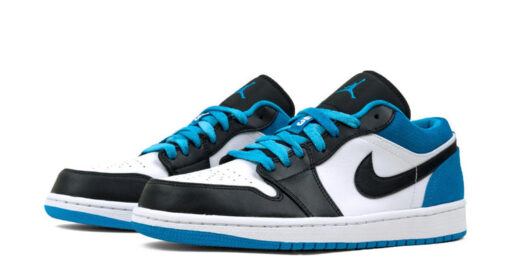 NIKE AIR JORDAN 1 LOW WHITE LASER BLUE - Image 3