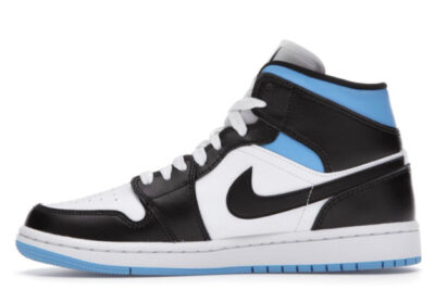 NIKE AIR JORDAN 1 MID UNIVERSITY BLACK X WHITE