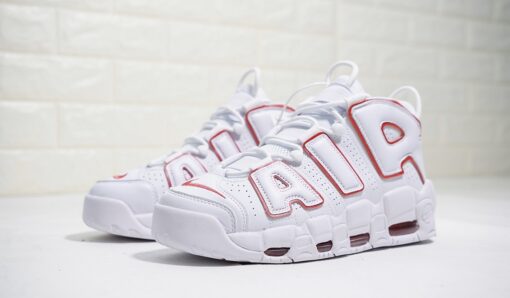 NIKE AIR MORE UPTEMPO WHITE RED - Image 3