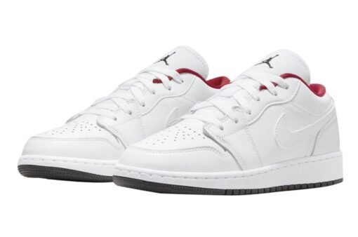 Nike Air Jordan 1 Low GS White Red - Image 3