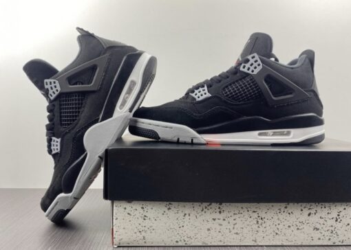 Nike Air Jordan 4 Black Canvas - Image 4