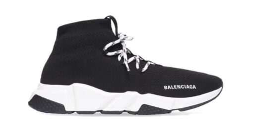 Balenciaga Speed Trainer Lace Up Black White