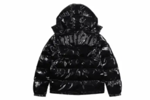 Trapstar Irongate Detachable Hooded Puffer Jacket Shiny Black