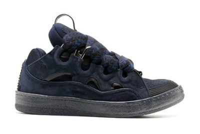 Lanvin Curb Lace-Up Sneakers Navyblue
