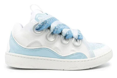 Lanvin Curb Lace-Up Sneakers Babyblue