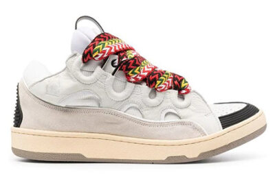 Lanvin Curb Lace-Up Sneakers White Classic