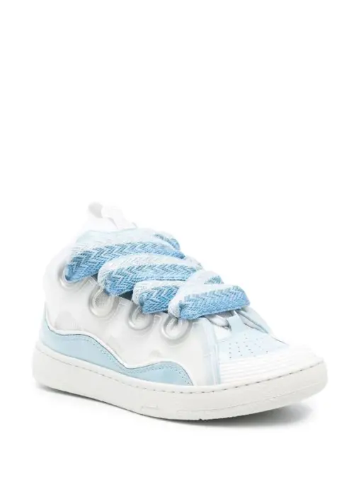 Lanvin Curb Lace-Up Sneakers Babyblue - Image 2