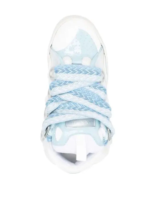Lanvin Curb Lace-Up Sneakers Babyblue - Image 4