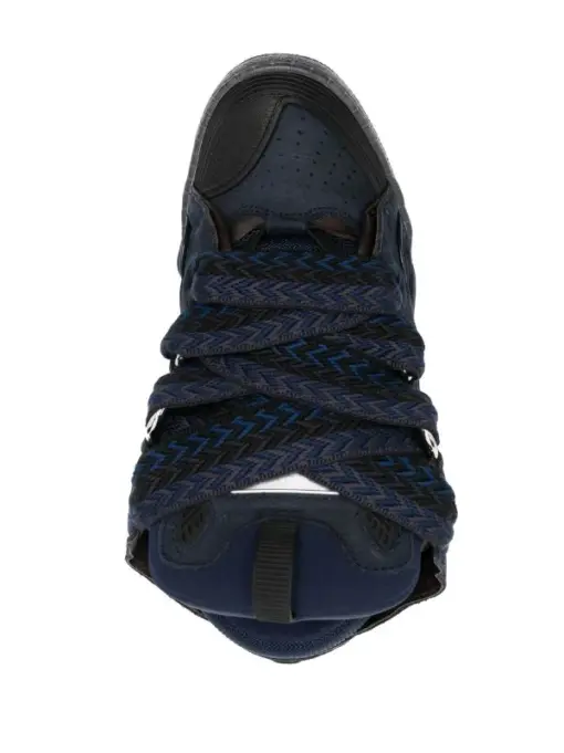 Lanvin Curb Lace-Up Sneakers Navyblue - Image 3