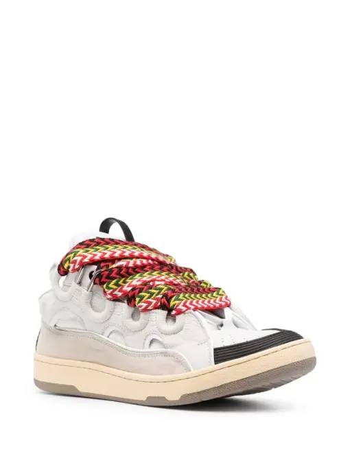 Lanvin Curb Lace-Up Sneakers White Classic - Image 2