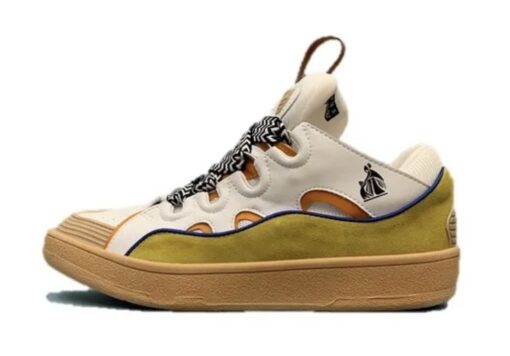 Lanvin Curb Lace-Up Sneakers White