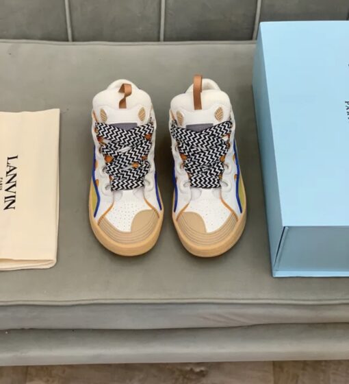 Lanvin Curb Lace-Up Sneakers White - Image 2