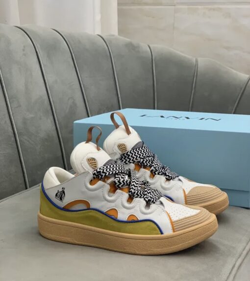 Lanvin Curb Lace-Up Sneakers White - Image 4