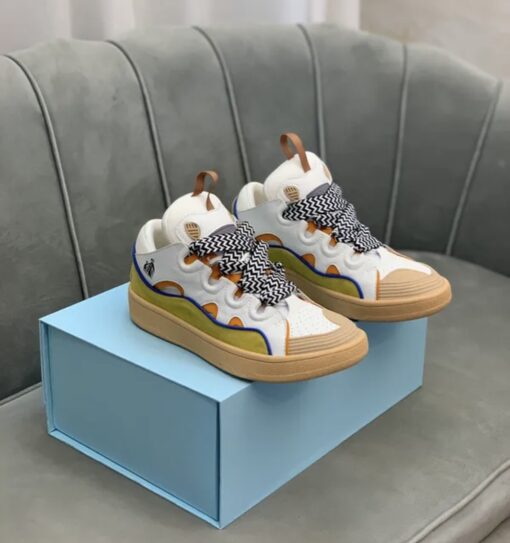 Lanvin Curb Lace-Up Sneakers White - Image 5