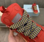 Lanvin Curb Lace-Up Sneakers Red - Image 6