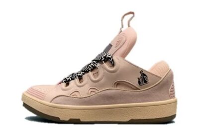Lanvin Curb Lace-Up Sneakers Pink Pale