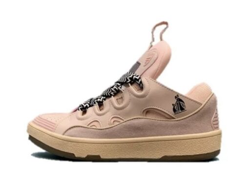 Lanvin Curb Lace-Up Sneakers Pink Pale