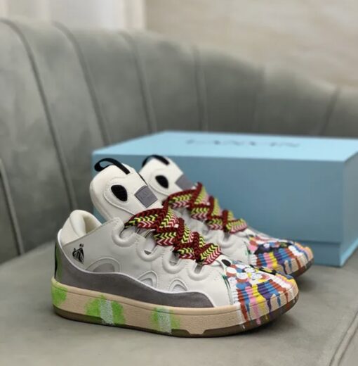 Lanvin Curb Lace-Up Sneakers Painted - Image 3