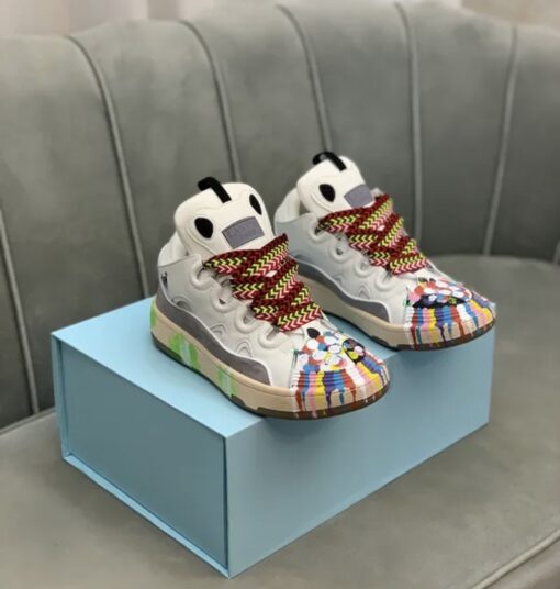 Lanvin Curb Lace-Up Sneakers Painted - Image 4