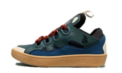 Lanvin Curb Lace-Up Sneakers Dark Blue