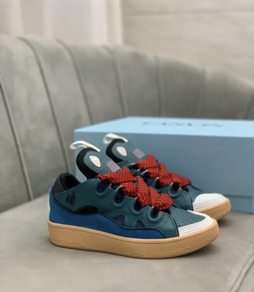 Lanvin Curb Lace-Up Sneakers Dark Blue - Image 2