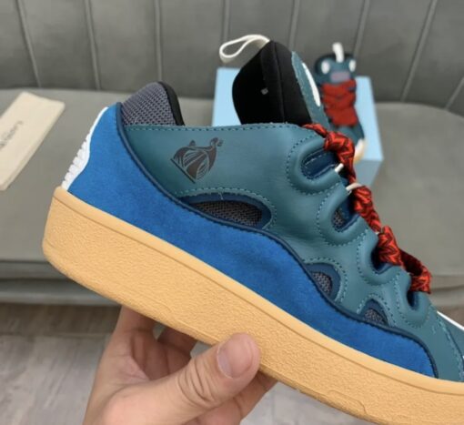 Lanvin Curb Lace-Up Sneakers Dark Blue - Image 6