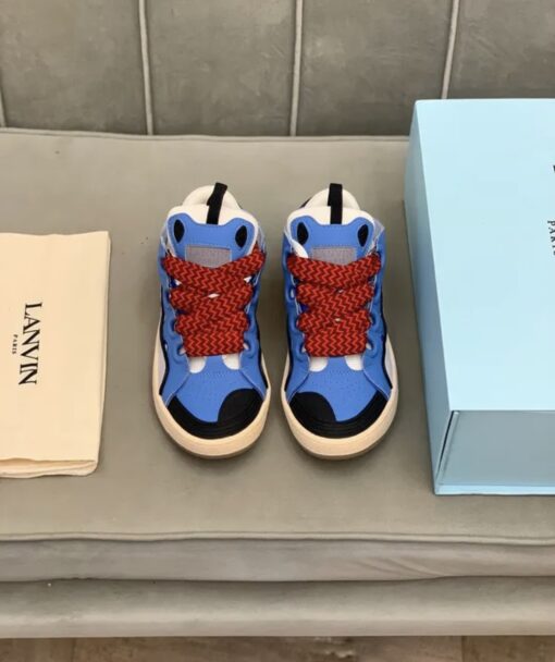 Lanvin Curb Lace-Up Sneakers Blue Black - Image 2