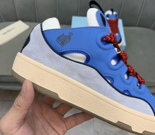 Lanvin Curb Lace-Up Sneakers Blue Black - Image 7
