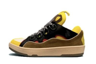 Lanvin Curb Lace-Up Sneakers Blue Black