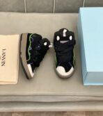 Lanvin Curb Lace-Up Sneakers Black Blue White - Image 3