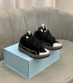 Lanvin Curb Lace-Up Sneakers Black Blue White - Image 5