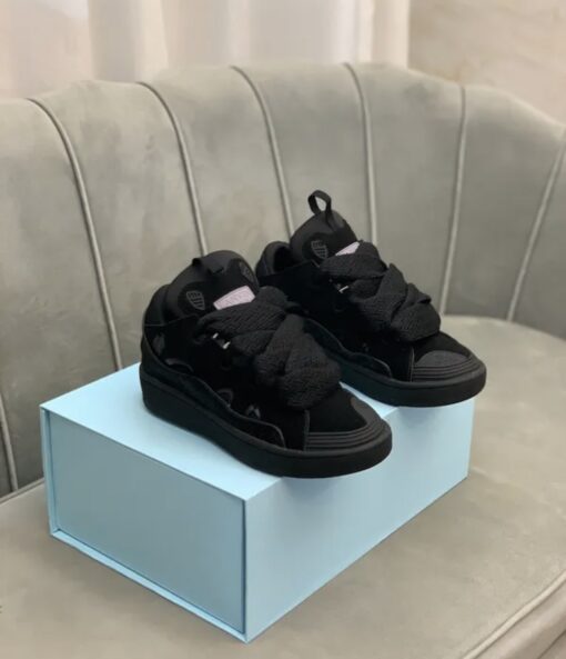 Lanvin Curb Lace-Up Sneakers Black - Image 5