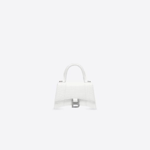HOURGLASS SHOULDER BAG – WHITE CROCODILE