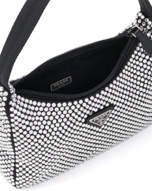 Satin mini-bag with artificial crystals - Image 2