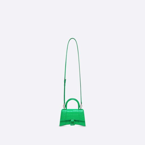 HOURGLASS SHOULDER BAG – GREEN CROCODILE - Image 3
