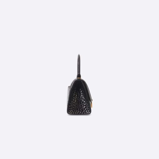 HOURGLASS SHOULDER BAG – BLACK CROCODILE - Image 4
