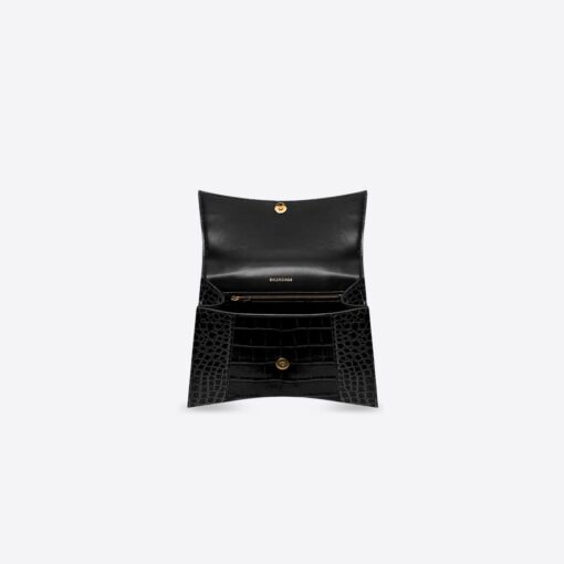 HOURGLASS SHOULDER BAG – BLACK CROCODILE - Image 2