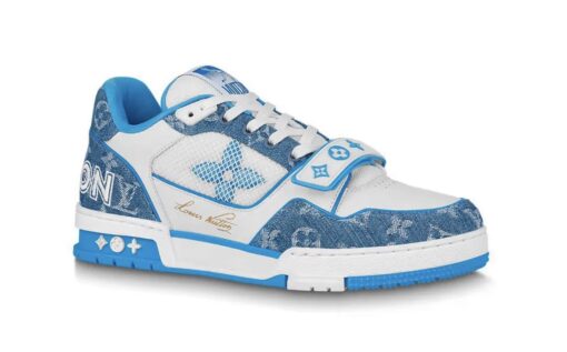 LV Trainer Sneaker Blue Jeans