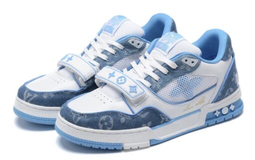 LV Trainer Sneaker Blue Jeans - Image 2