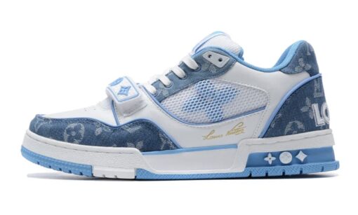 LV Trainer Sneaker Blue Jeans - Image 3