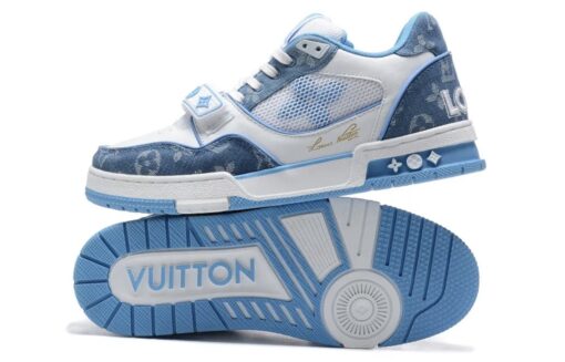 LV Trainer Sneaker Blue Jeans - Image 5