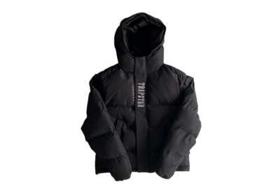 Hooded puffer-blackout edition