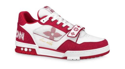 LV Trainer Sneaker Red White