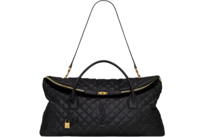 Saint Laurent Giant Travel Bag In Quilted Leather Black