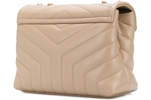 Saint Laurent Quilted Shoulder Bag Beige - Image 2