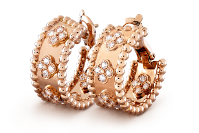 Perlée clovers hoop earrings